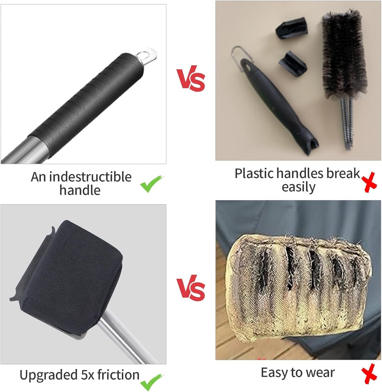 XUDAKAIXIN Grill Brush - Ultra Safe & Efficient Bristle-Free Steam Cleaner for BBQ | Replaceable Scraper Head