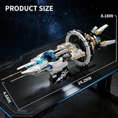 BNG Spaceship Building Set for Adults Space Building Blocks Space Station Block Kit Home or Office Decor Spaceship Toy Creative Gift for Teens Boys 8-14