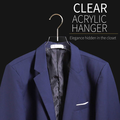 Acrylic Hangers Clear and Gold Premium Quality Clothes Hangers Standard Clothing