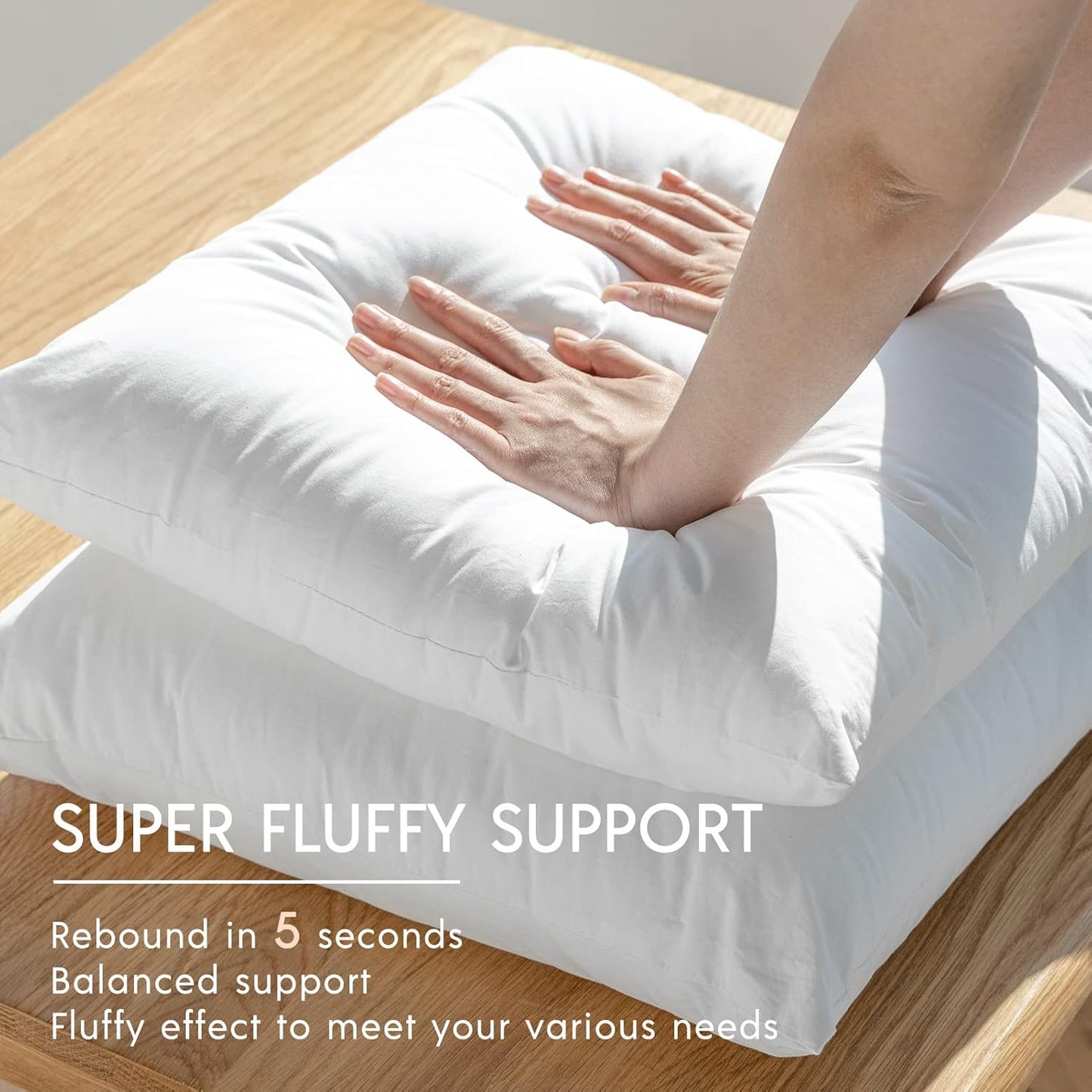 Phantoscope Premium Outdoor Pillow Inserts - Water Resistant Polyester Throw Pillows | 16 x 16 Inches (Pack of 2)