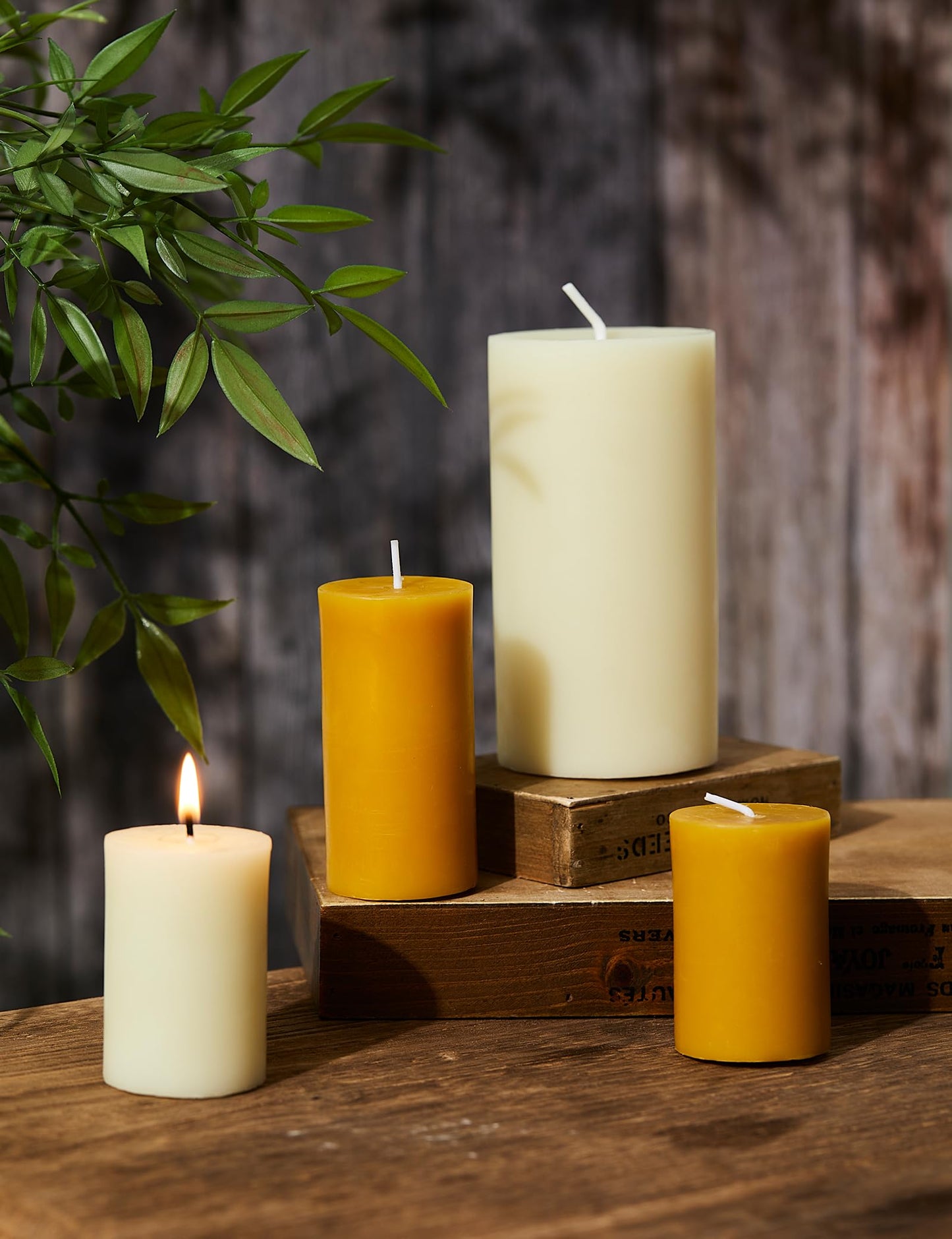 White Natural Beeswax Pillar Candles-56 Hours Burn Time 100% Pure Beeswax Candles | Organic Bees Wax for Home, Prayer, Christmas, Party | Unscented, Smokeless, Dripless 2 Pack (2×4 inch)