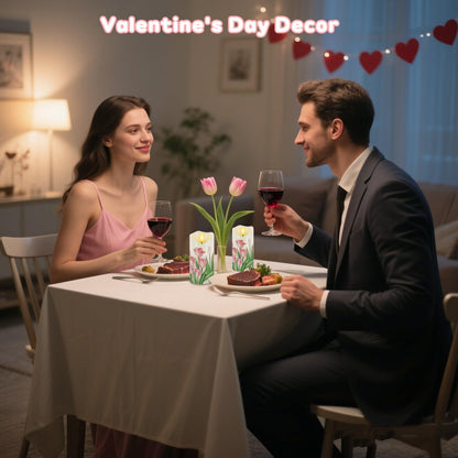 Flameless Candles Set of 2, 6"x3" Flickering Tulip LED Candles with Remote & Timer, Dimmable Real Wax Electric Pillar Candles Battery Operated, Birthday Gift Mother's Day Gift for Mom Women (Tulip)