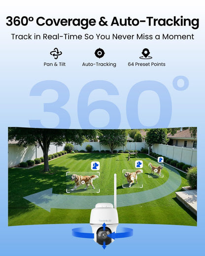 REOLINK 4K Solar Security Camera Outdoor, Encrypted Local Storage Camera System, 360° Pan Tilt, Smart Detection, No Monthly Fee, Home Hub with 4X PT Ultra + Solar Panel