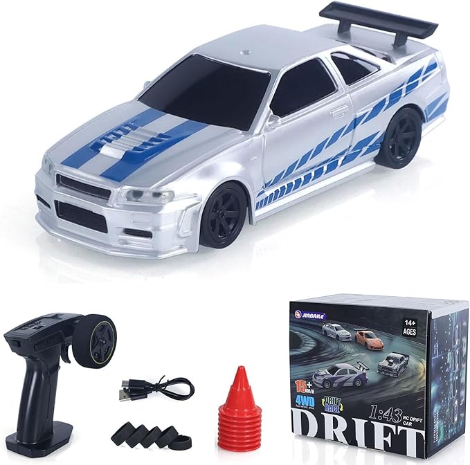 TOUCAN RC HOBBY 1/43 RC Racing Car R34 Radio Controlled High Speed Drift Vehicle 4WD RTR Mini Car 2.4G Radio Battery Gifts for for Ages 14+
