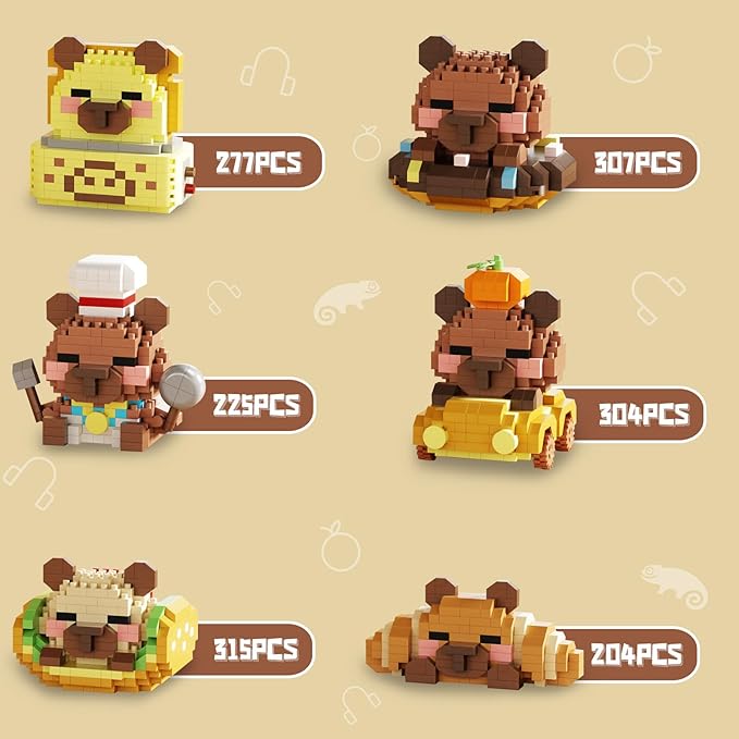 HIGH GODO Capybara Party Favors Building Set 1632PCS Cute Capybara Building Blocks for Goodie Bag Stuffers Party Favors Birthday Gift for Adult Teens 14+ (Not Compatible with Major Brand)