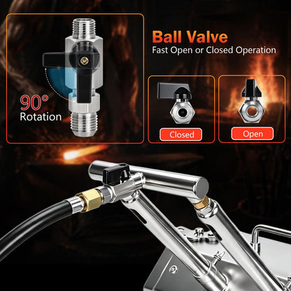 Caifus 2 Burner Propane Forge with Double Doors, Portable Gas Blacksmith Forge Kit with Gas Ball Valve and 30PSI Regulator, Knife Making and Metalworking Blacksmithing Tools for Beginners