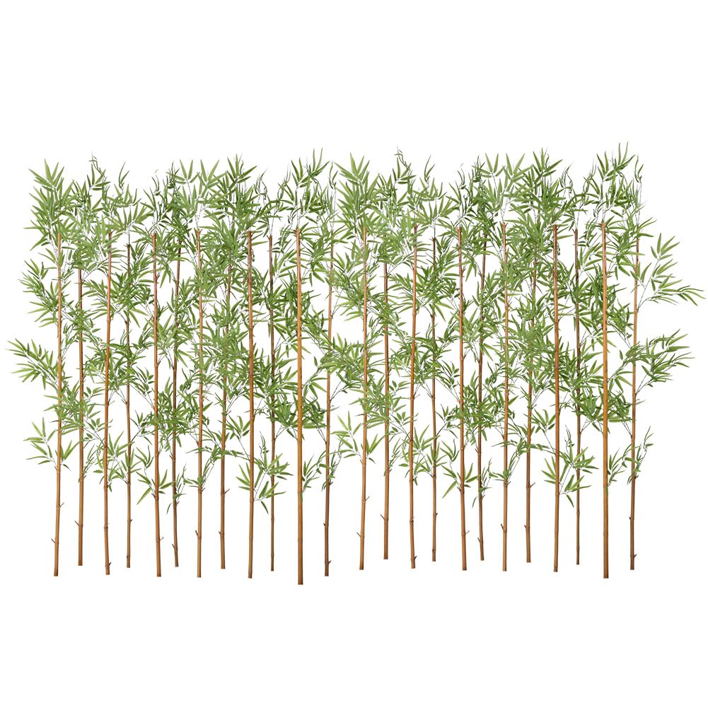 Artificial Bamboo Plant 7Ft Privacy Fence Screen - Real Bamboo Poles & UV-Resistant Faux Leaves for Indoor Outdoor, Fake Plants for Garden, Patio - Balcony Privacy Cover,Decorative Fencing 24Pcs,VN144