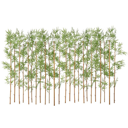Artificial Bamboo Plant 7Ft Privacy Fence Screen - Real Bamboo Poles & UV-Resistant Faux Leaves for Indoor Outdoor, Fake Plants for Garden, Patio - Balcony Privacy Cover,Decorative Fencing 24Pcs,VN144