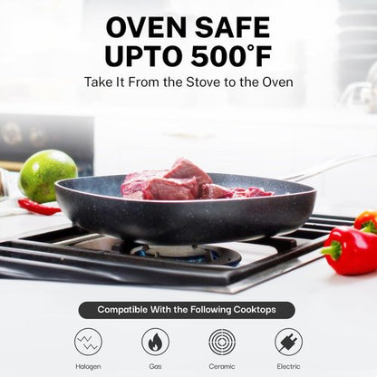 GRANITESTONE 20 Pc Complete Pots and Pans Set Non Stick Cookware Set with Saute Pan, Bakeware, Steamer, Cooking Utensils, Made Without PFOA PFOS, Oven and Dishwasher Safe