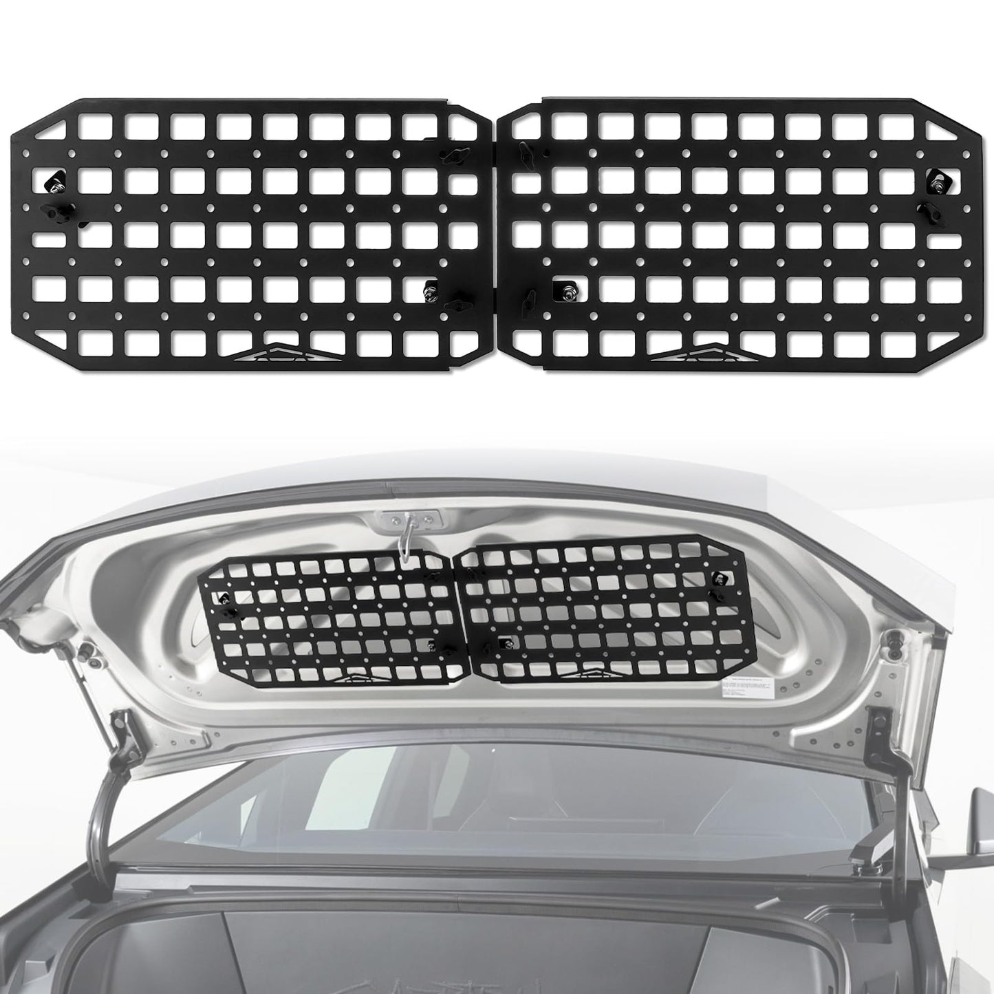 TRUCFUSION Front Trunk Molle Panels Compatible with Tesla Cybertruck 2023-2025, Aluminum Alloy Tools Organizer