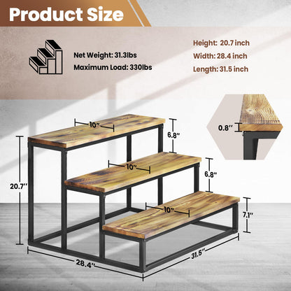 Lumil Garage Steps, Prefab Stairs for Permanent Installation, Not The Portable/Light Weight Alternatives, Hot Tub Stairs, Prefab Outdoor Wood Stairs for Home, Porch Steps