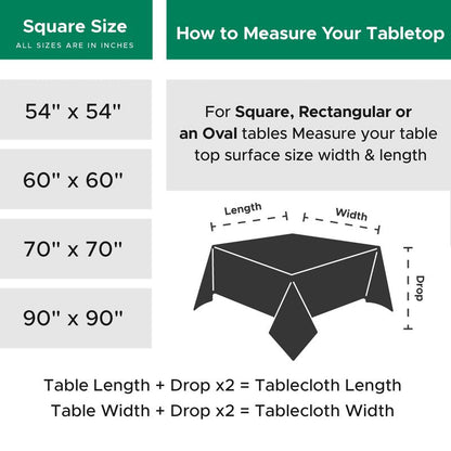 Biscaynebay Textured Fabric Christmas Square Tablecloths 54x54 Inches, Red Water Resistant Spill Proof Tablecloths for Dining, Kitchen, Wedding and Parties, Machine Washable