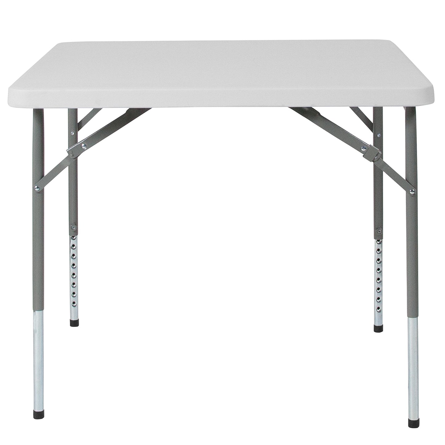 Flash Furniture Kathryn 2.79-Foot Square Height Adjustable Granite White Plastic Folding Table