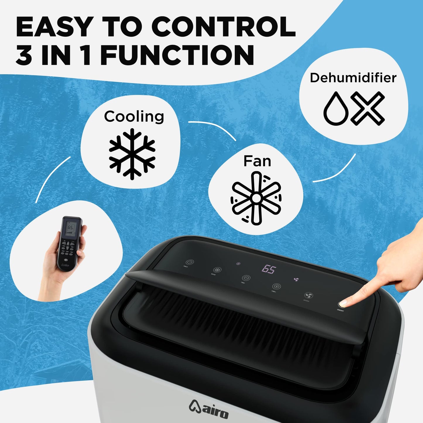 AIRO Portable Air Conditioners 8000 BTU, AC Unit Floor Standing with Remote Control & DIY Installation Kit, New 2025 model