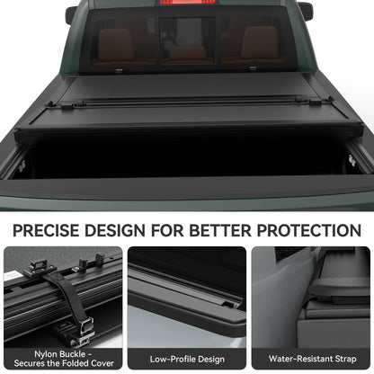 AUTOSAVER88 Low-Profile Hard Tri Fold Truck Bed Tonneau Cover Fit for Jeep Gladiator JT 2020 2021 2022 2023 2024 2025 2026 with 5ft Bed with Trail Rail System