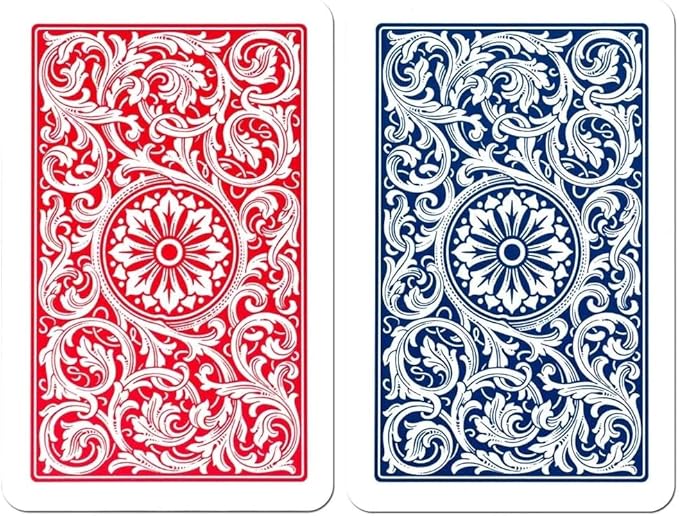 Copag 1546 Red/Blue Bridge Size Standard Index 100% Plastic Cards with Protective Plastic Case