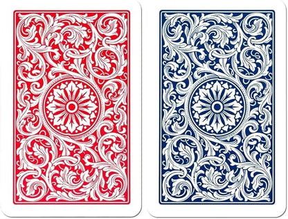 Copag 1546 Red/Blue Bridge Size Standard Index 100% Plastic Cards with Protective Plastic Case