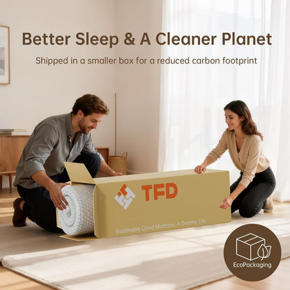 TFD Twin Mattress - 10-Inch Gel Memory Foam for Comfortable Sleep | Medium Firm, CertiPUR-US Certified