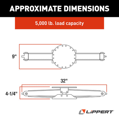 Lippert Components Manual 30" RV Scissor Jack Kit for 5th Wheels, Travel Trailers, Set of Two, 5,000 lb. Load Capacity, Anti Rust Coating, Universal Bolt-On Installation, Bow-Tie Base, Crank Handle - 285344