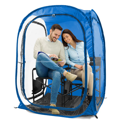 WeatherPod® Pop-Up Sports Tent 1-2 Person – Instant Setup MyPod™ Original Shark Tank All-Weather Pod Shelter for Outdoor Sports, Rain, Wind & Cold (Royal Blue, 46" L x 46" W x 59" H)