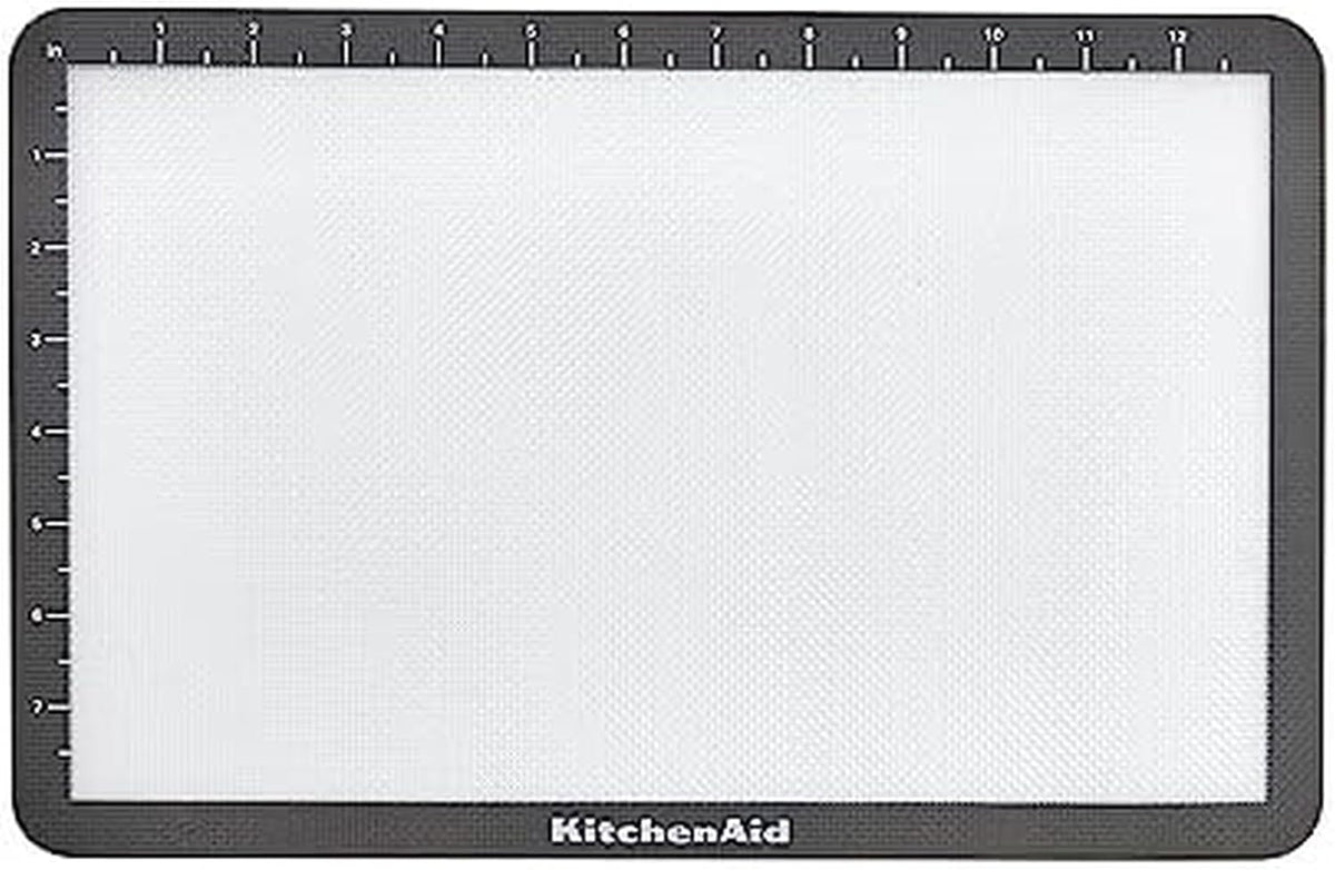 KitchenAid Silicone Baking Mat - Durable 9x14-Inch Gray Cooking Surface for Easy Baking