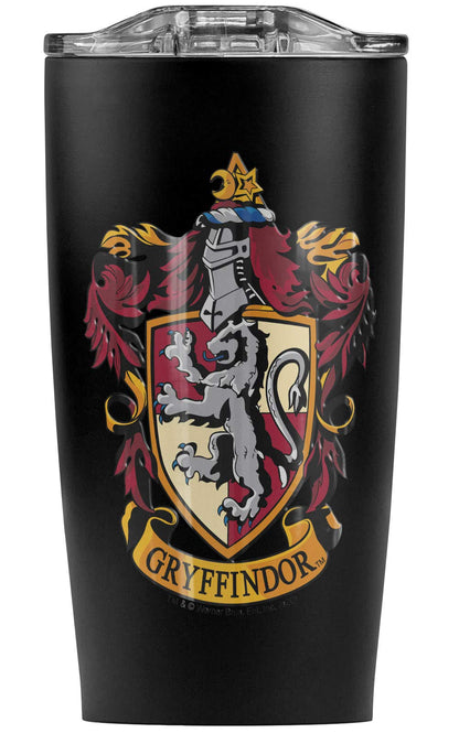 LOGOVISION Harry Potter Gryffindor House Crest Stainless Steel Tumbler with Straw and Flip Lid 20 oz, Vacuum Insulated & Double Wall with Leakproof Dual Lid | Great for Iced Coffee and Hot Beverage