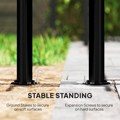 Outsunny 11' x 11' Outdoor Gazebo, Arc Patio Gazebo Canopy Shelter, UV Protected, with Curtains, Church Windows, Double Roof, Galvanized Steel Frame for Lawn, Backyard and Deck, Dark Gray