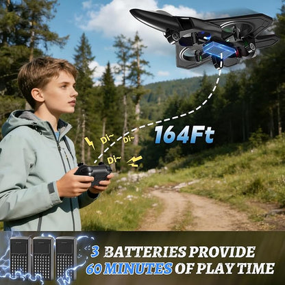 Foam Remote Control Airplanes with 3 Batteries RC Planes for Kids Adults 8-16 RC Airplane Fighter Jet with Light 360° Flip Fighter Jet Toys Stunt Roll Airplane Toy Gifts for Kids Boys