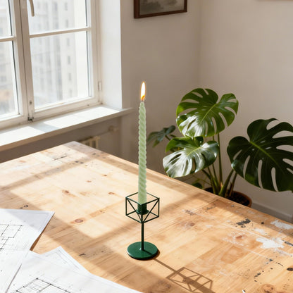 8 Pack 10 Inch Sage Green Spiral Taper Candles Long Burning Dripless Candles for Spring Decor Party Dinner Home Decor Wedding