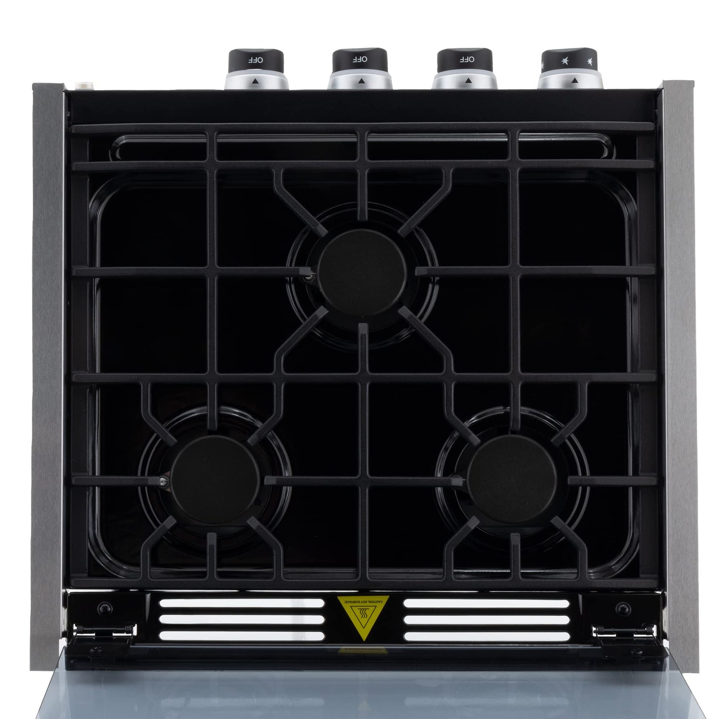 RecPro RV Built In Gas Cooktop | 2 Burner or 3 Burner | RV Cooktop Stove | 6,500 and 8,000 BTU Burners | Cover Included (Stainless Steel, 3-Burner)