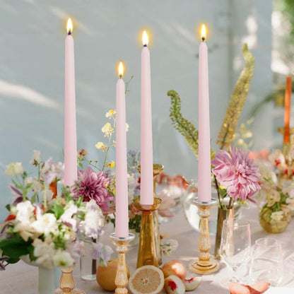 Candlesticks Long Taper Candle,Rose Scented 10 Inches Light Pink Candle Sticks Smokeless Tapered Candles for Home Décor Holiday Gifts