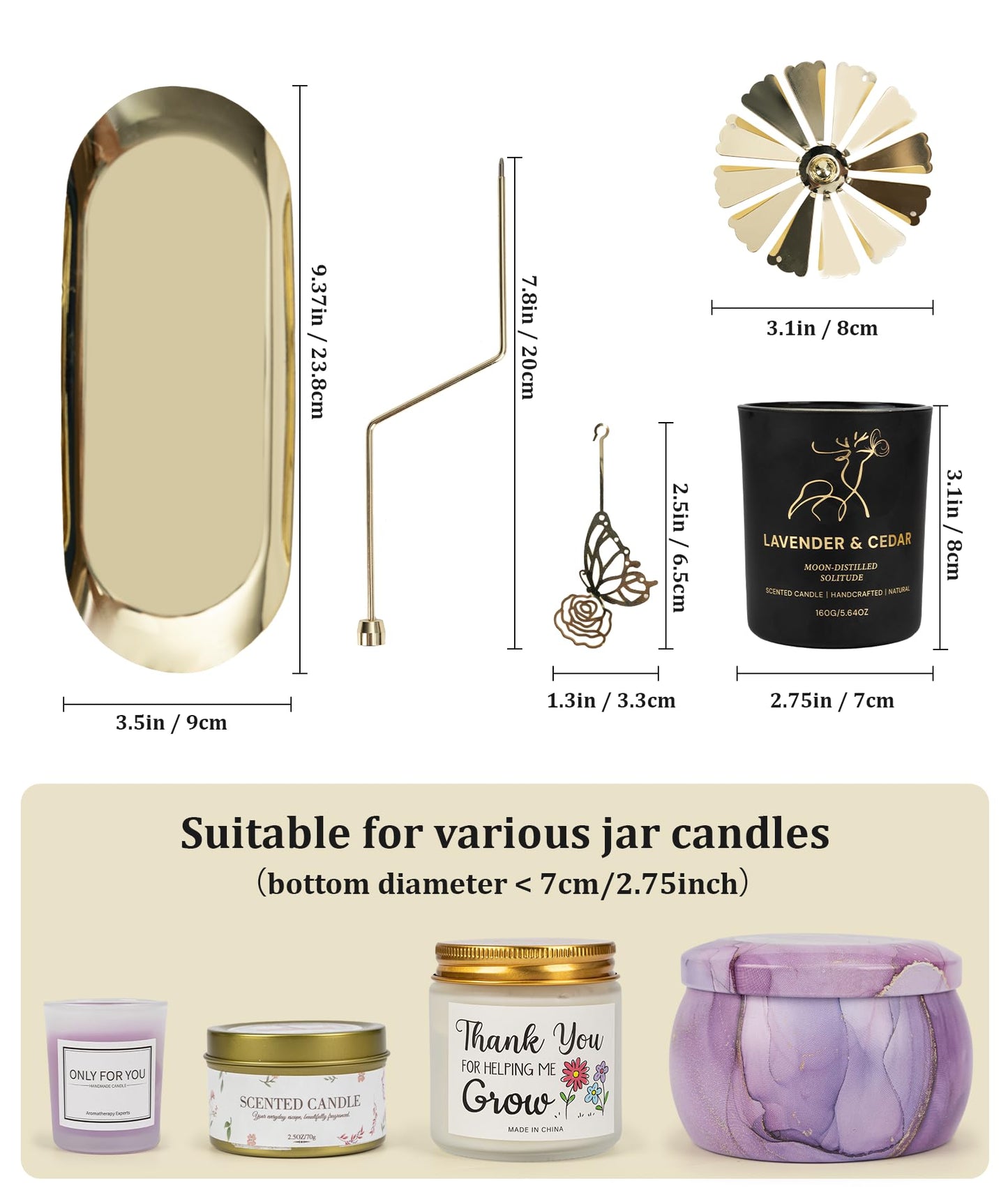 Totiro Butterfly Candle Gift for Women, Rotating Lavender Scented Candles for Mom, Birthday Gift Carousel Candle Holder Set for Wife Friends Sister Christmas Anniversary Valentine Mother’s Day Candles