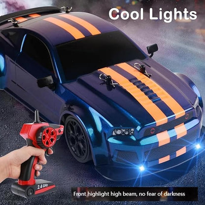 RC Drift Car 4 WD High Speed 30 KM/H Remote Control Car1:14 Scale Drifting Tires Racing Sport Toy 2.4GHz RC Racing Car with Cool Lighting for Adults