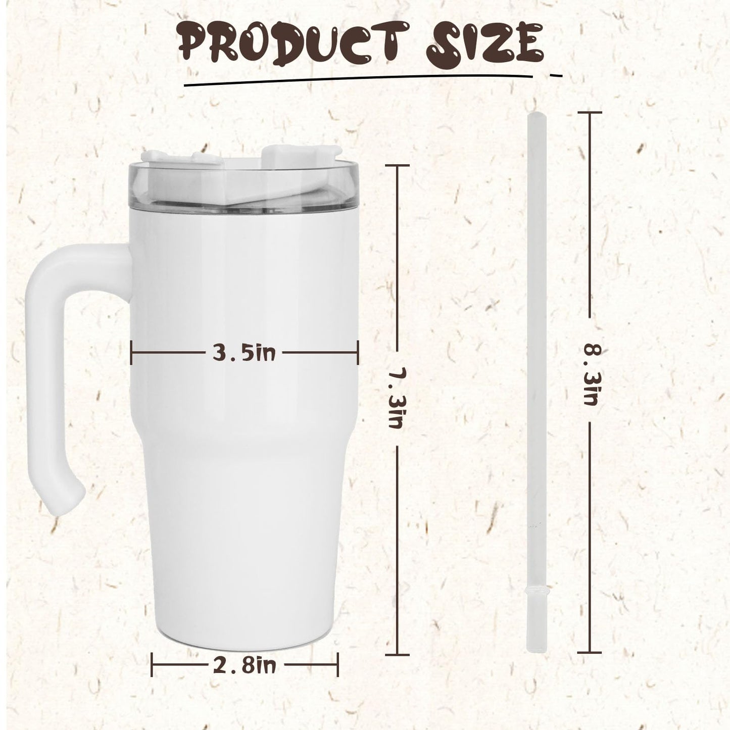 ZREGGUR 20 oz Sublimation Tumbler with Handle 25pcs, Keep Cold 24 Hours Stainless Steel Tumbler with Lid and Straw &Brush Double Wall Vacuum Reusable Sports Water Bottle with Handle Travel Coffee Mug