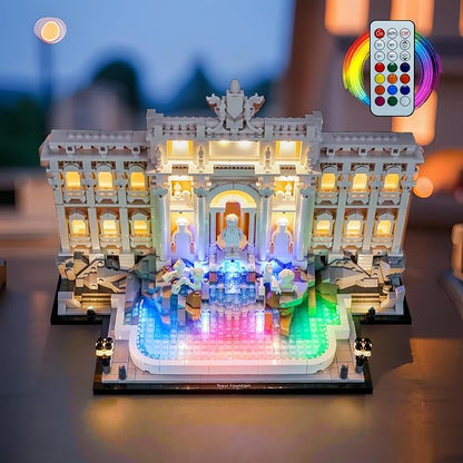 BrickBling LED Lighting Only Compatible with Lego Trevi Fountain Compatible with Lego Architecture Rome 21062 Not Come with Model (RGB RC Version Light)
