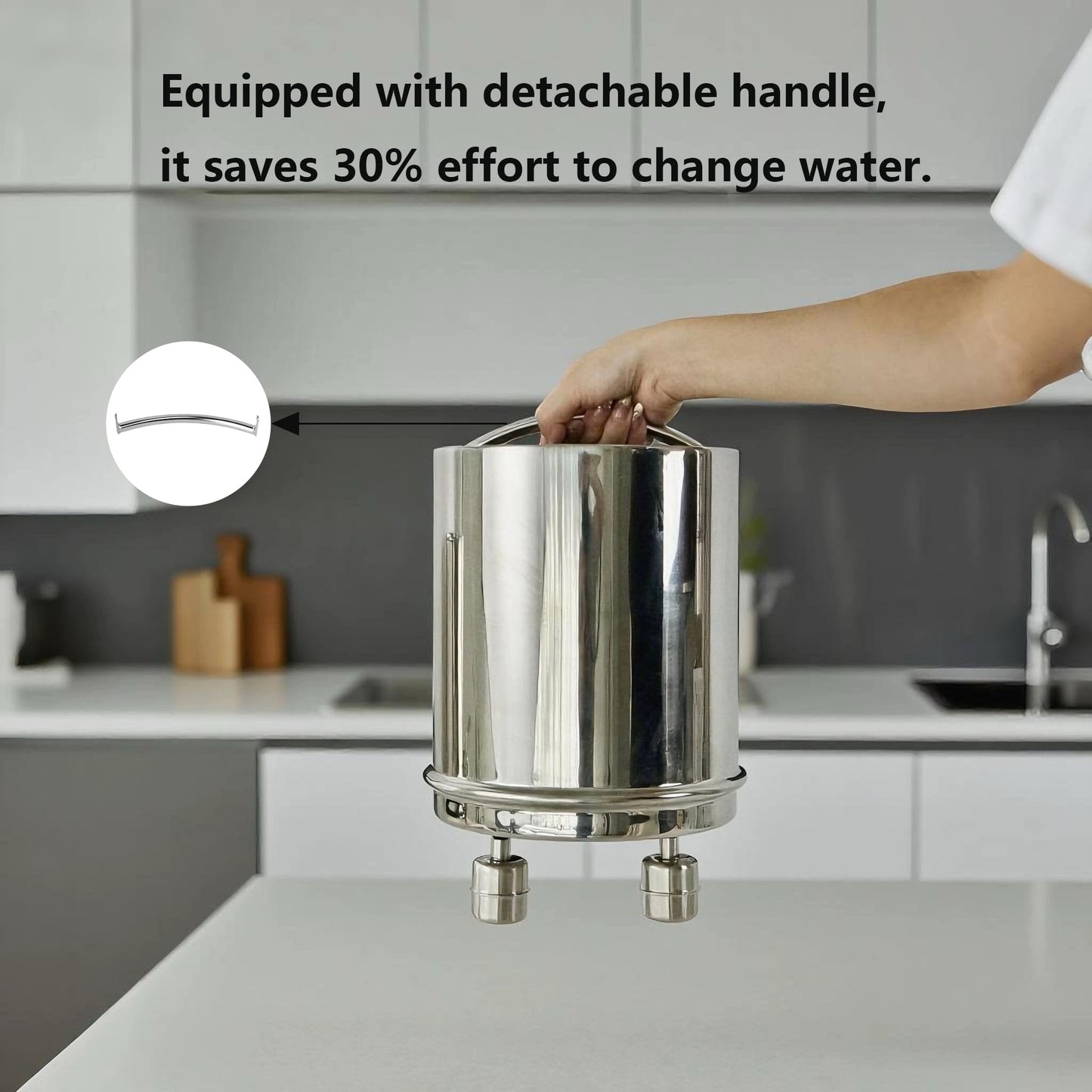 2.25G Ultra-Filtration Gravity Water Filter System-304 Stainless Steel Countertop System with Handle,2 Shut-Off Valves,4 Cups+Holders,2 Carbon Filters and Stand,NSF/ANSI 42 Certification