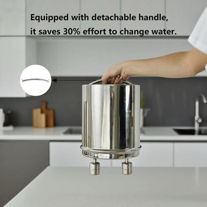 2.25G Ultra-Filtration Gravity Water Filter System-304 Stainless Steel Countertop System with Handle,2 Shut-Off Valves,4 Cups+Holders,2 Carbon Filters and Stand,NSF/ANSI 42 Certification