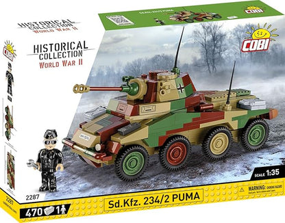 COBI Historical Collection WWII Sd.Kfz 234/2 Puma Vehicle Building Set 470 Pieces