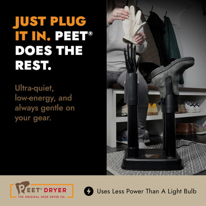 PEET Multi Boot and Glove Dryer - Portable Electric Shoe Dryer for Ski Boots, Snowboard Boots, Hockey Gear & Outdoor Gear - Always-On, Silent, Built-In Glove DryPorts - 25 Year Warranty, Made in USA