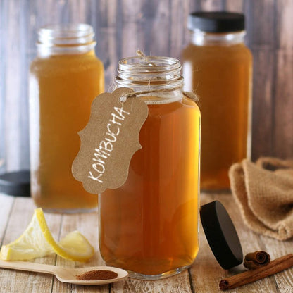DilaBee 12-Pack Glass Juice Bottles with Lids, 8oz Glass Bottles with Lids for Juice, Smoothie, Water, Milk & Kombucha, Reusable Glass Bottles for Juicing - Bulk Glass Water Bottles with Caps BPA-Free