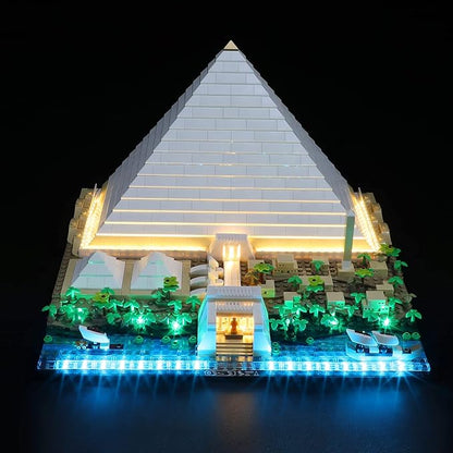 LED Light Kit Compatible with Lego Great Pyramid of Giza - Lighting Set for Architecture 21058 Building Model (Model Set Not Included)