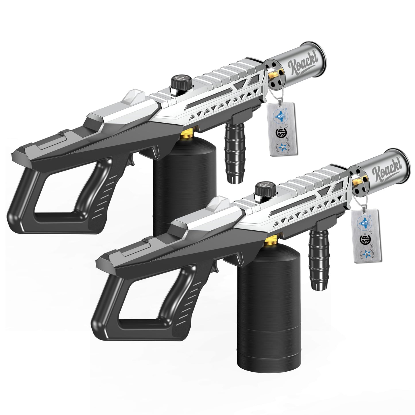 Koackl Powerful Propane Torch Gun 2 Pack, Kitchen Torch with Adjustable Flame, Flamethrower Blow Torch Gun, Gas Welding Kits for BBQ, Searing Steak, Camping & Charcoal Torch Lighter(Tank Not Included)
