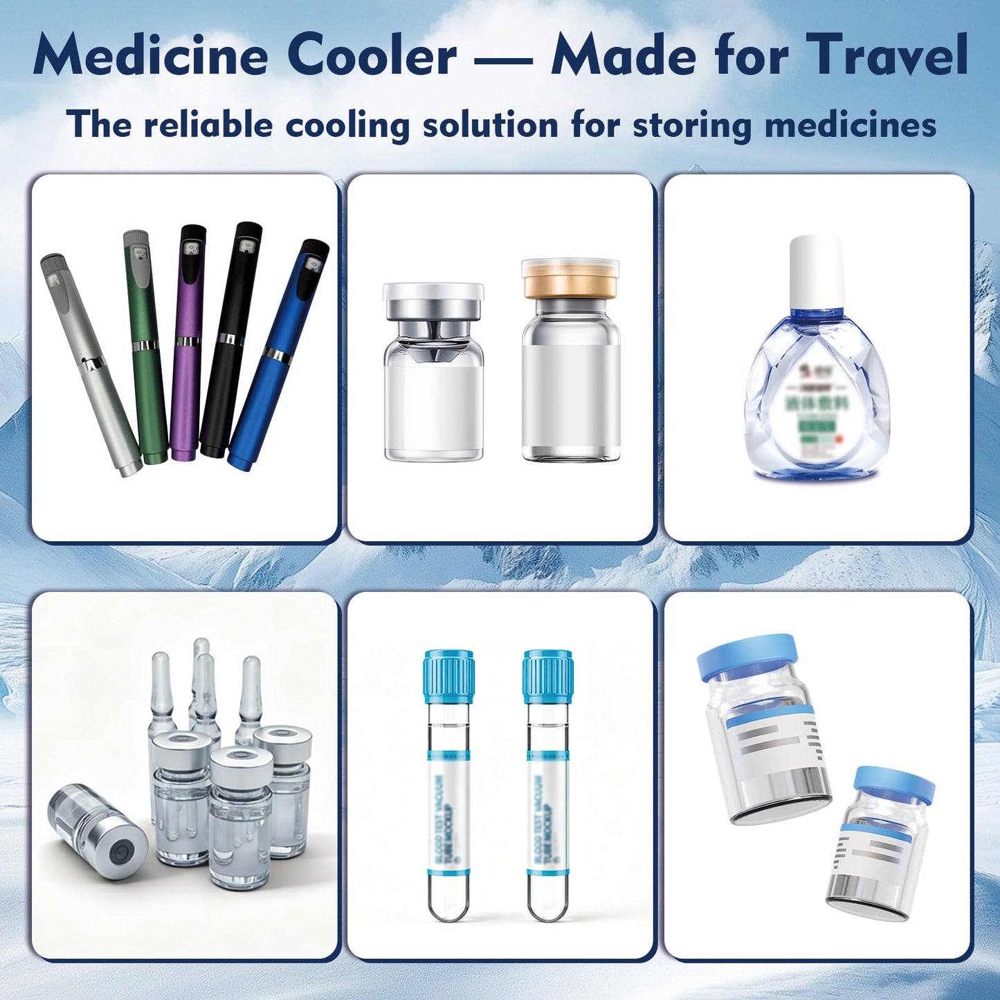 Sendowtek Insulin Cooler Travel Case USB Battery Powered with Biogel