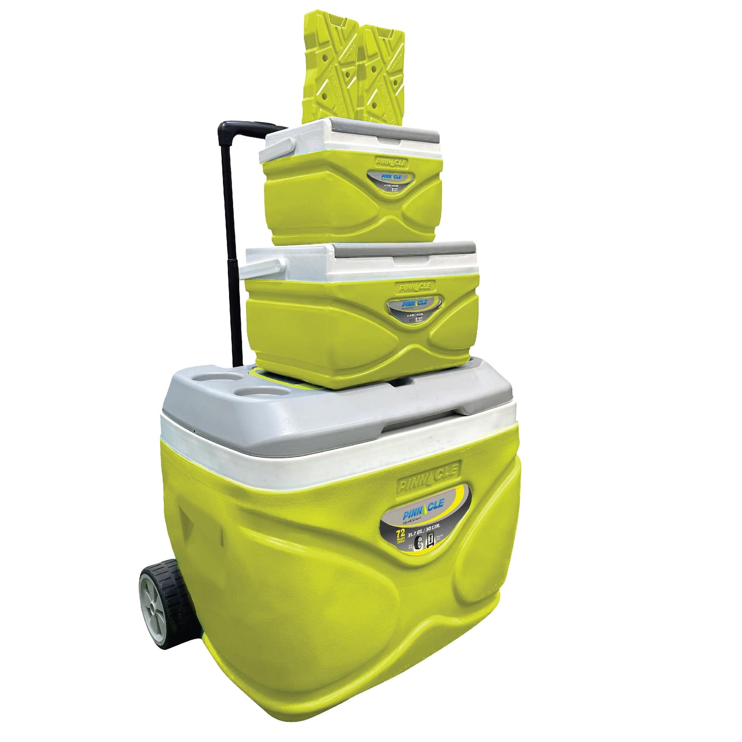 Pinnacle Thermoware Insulated Cooler Bag with Wheels, 11 Liters, Green, Polyurethane