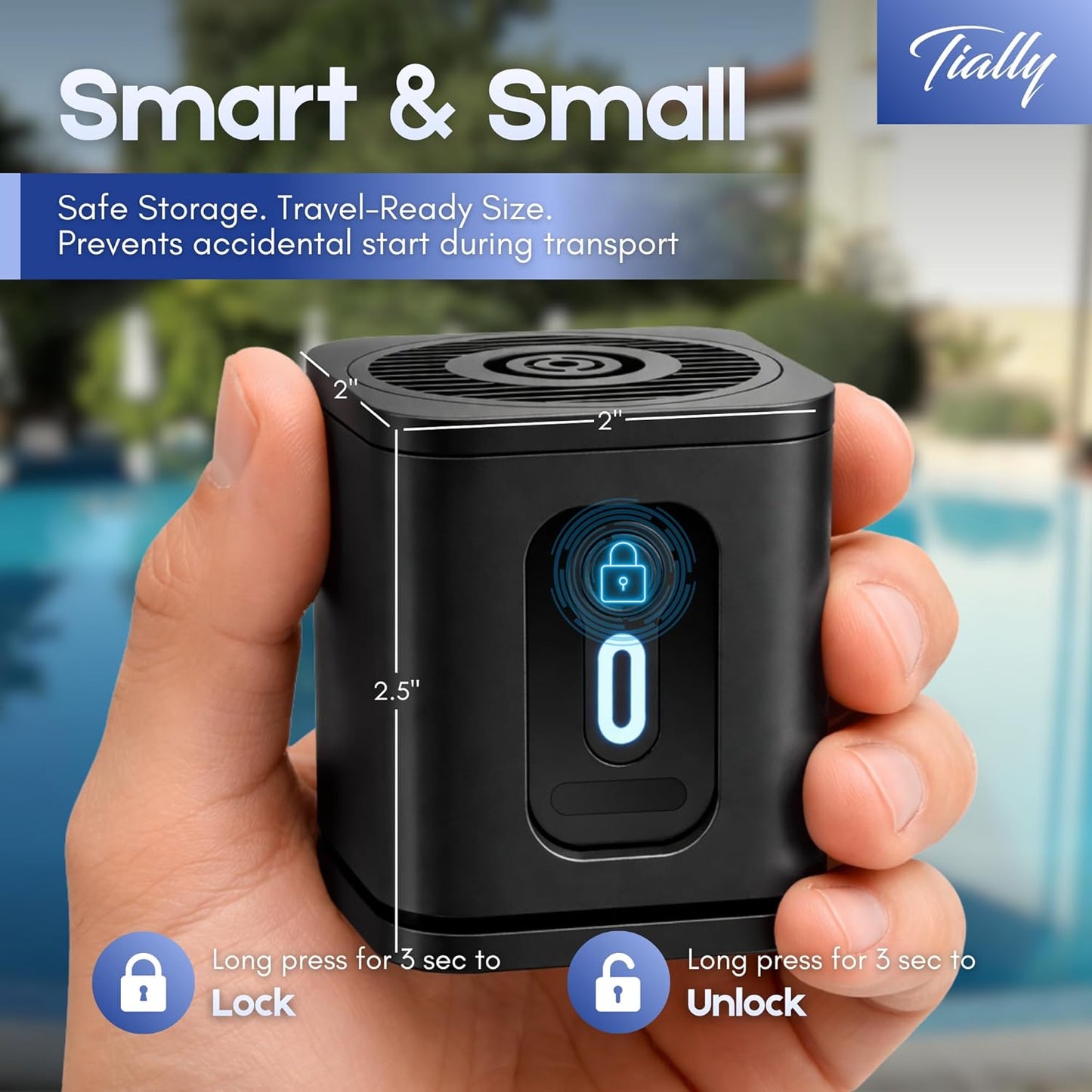 TIALLY Portable Air Pump - Fast Mini Electric Inflator with Rechargeable Battery for Pool Floats, Air Mattresses & Toys