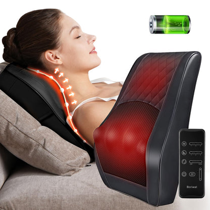 Neck Back Massager with Heat, FSA HSA Eligible, Adjustable Cordless Electric Massagers, 3D Shiatsu Deep Tissue Kneading Massage Pillow, Gifts for Men Women Mom Dad for Pain Relief