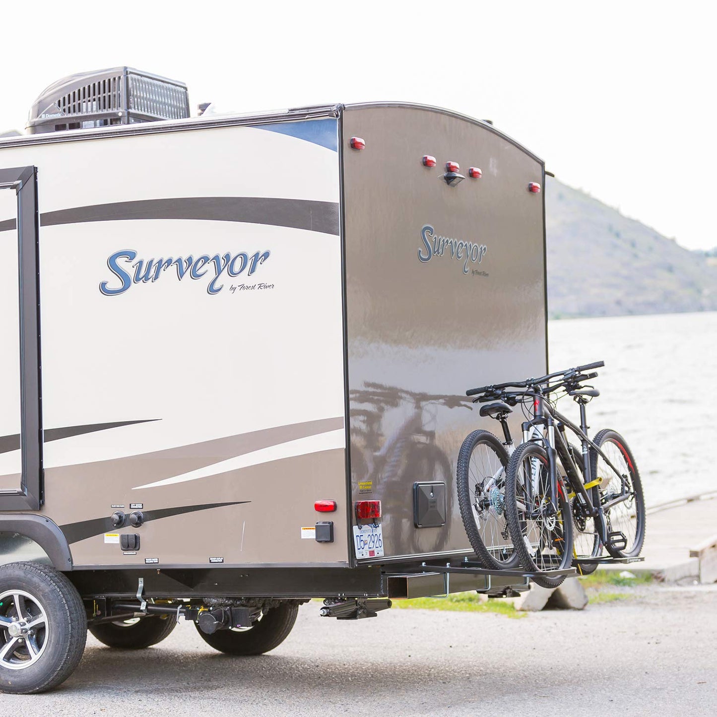 Swagman RV Approved 2 Bike RV Bumper Mount Rack – U-Bolt Mounted Carrier for Travel Trailers and RVs