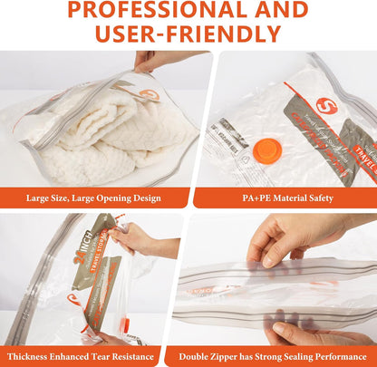 NESCCI Vacuum Bags - Travel Compression Packing Bags with Rechargeable Air Pump | 24 Pcs Carry-On Size