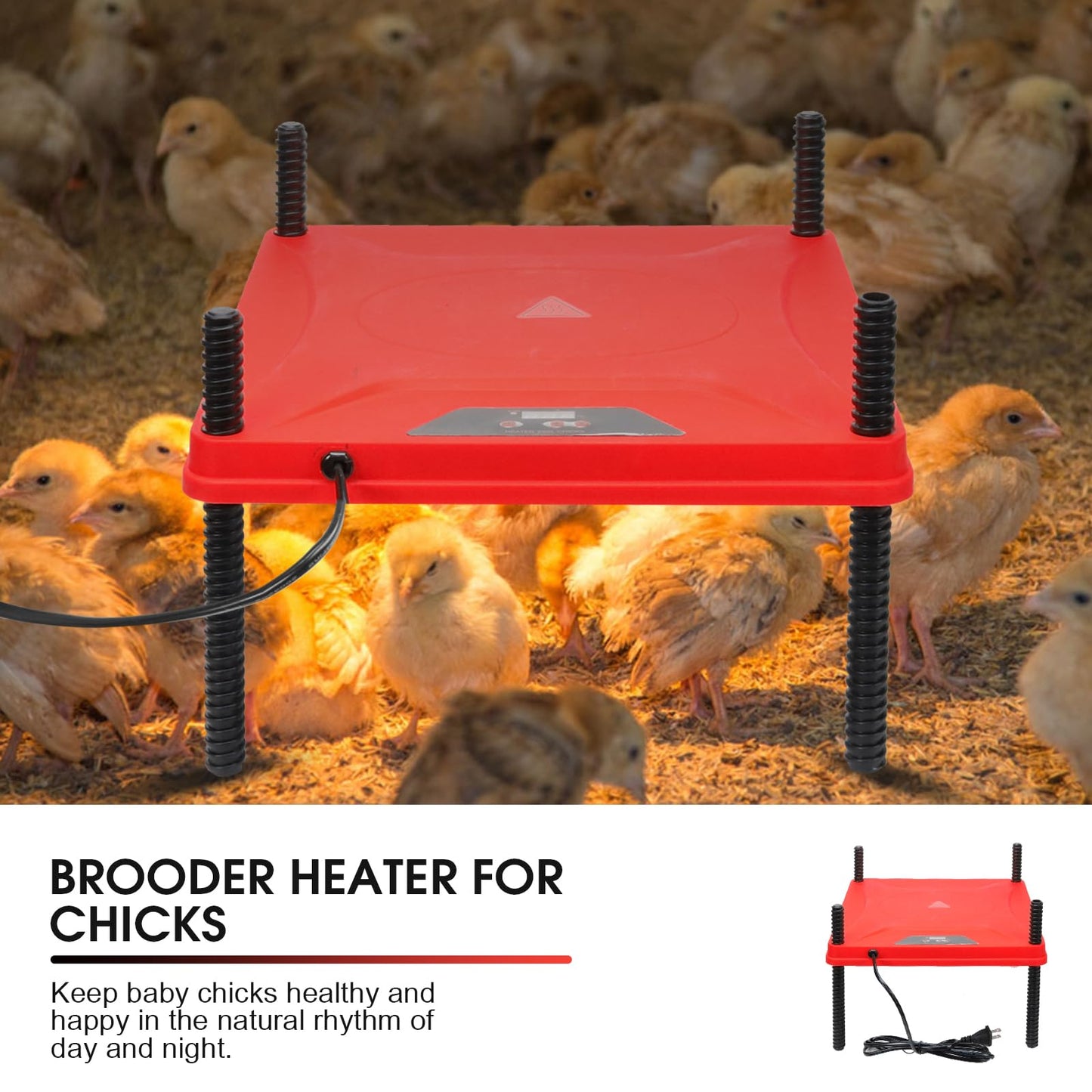 GIFANK Chick Brooder Box for Chicks Baby Chick Starter Kit Brooding Playpen Portable Chicken Fence Pen with Chick Heating Plate Perch Feeder Waterer for Poultry Duck and Quail