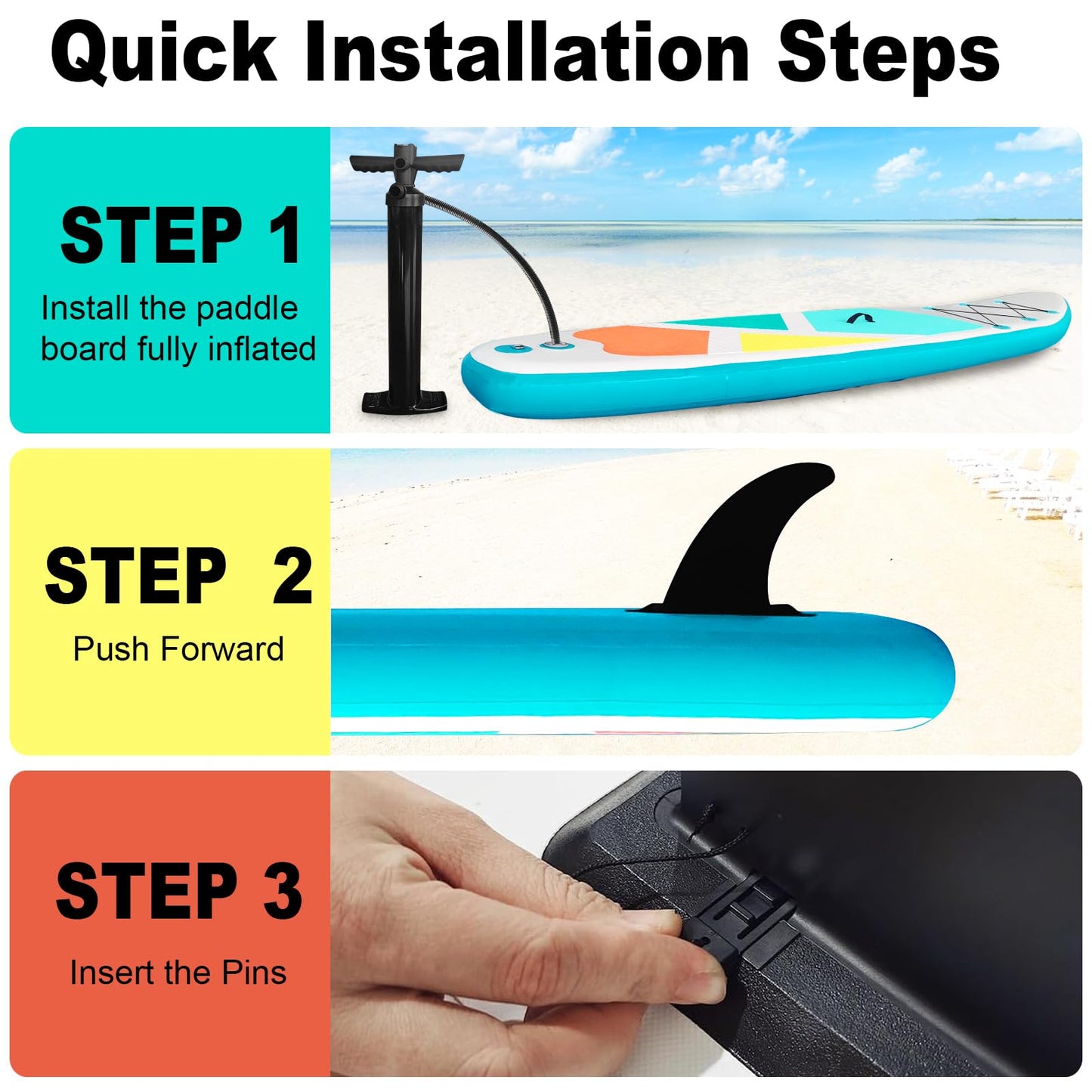 Inflatable SUP Stand-Up Paddle Boards for All Skill Levels, QILEBA 10'4'' Ultra-Light Paddleboard with Durable SUP Accessories, Fins, Paddle, Pump, Leash, Extra Wide Stable Non-Slip Yoga Deck